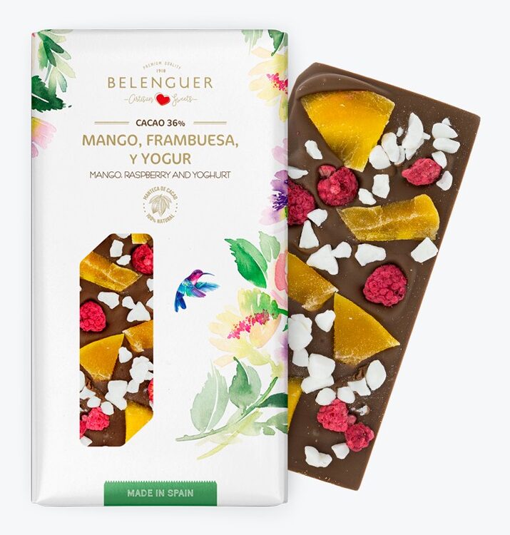 mango frambuesa y yogur